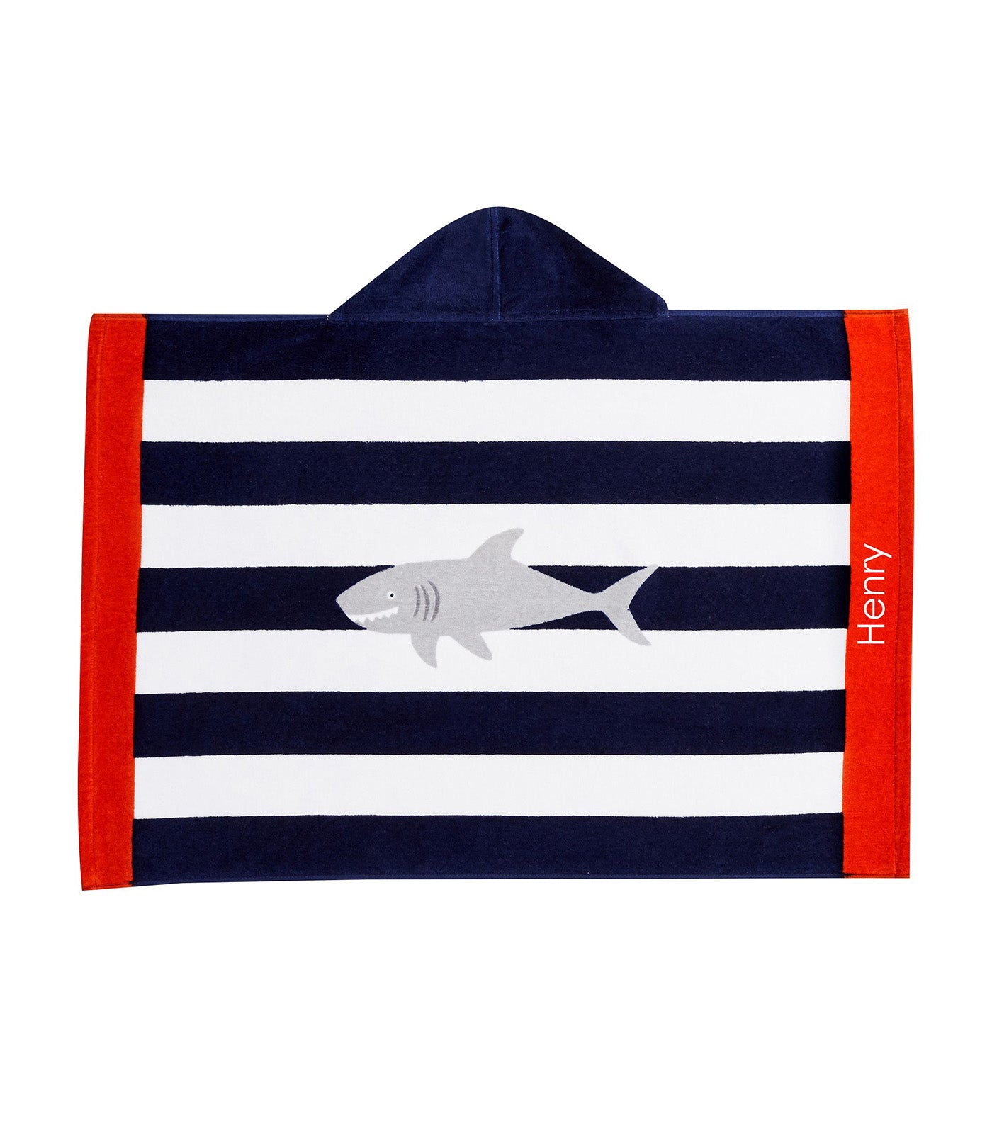 Shark Stripe Beach Hooded Towel, Baby