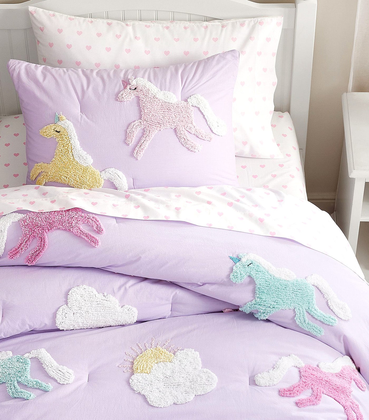 Pottery Barn Kids Candlewick Unicorn Comforter and Shams Rustan s