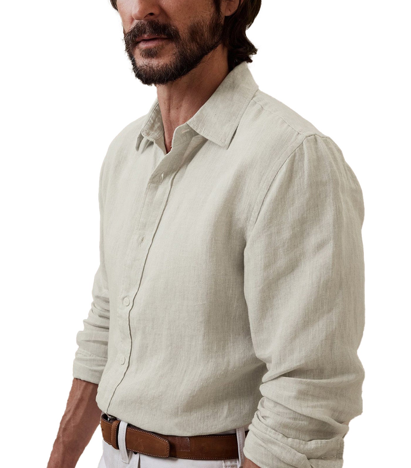 Slim Castello Linen Shirt Natural