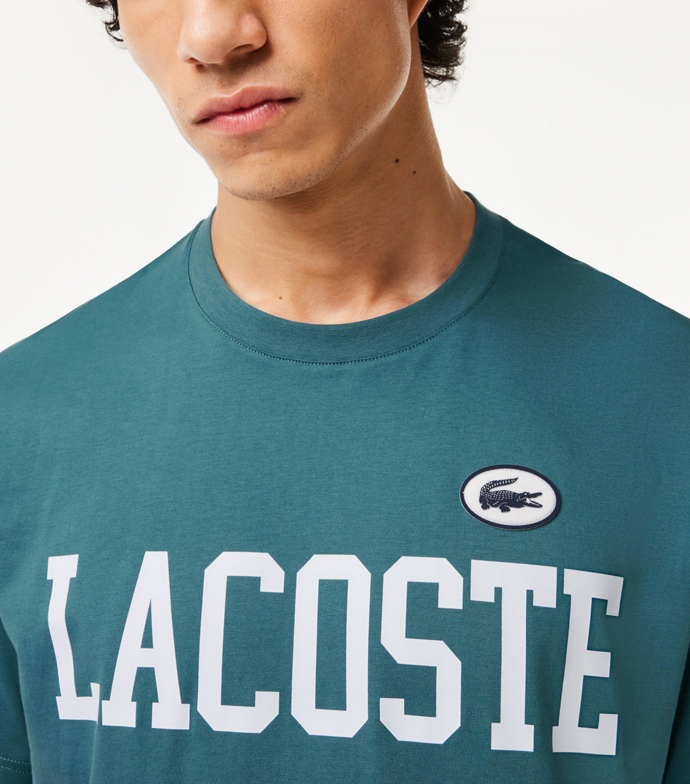 Cotton Contrast Print And Badge T-Shirt Hydro