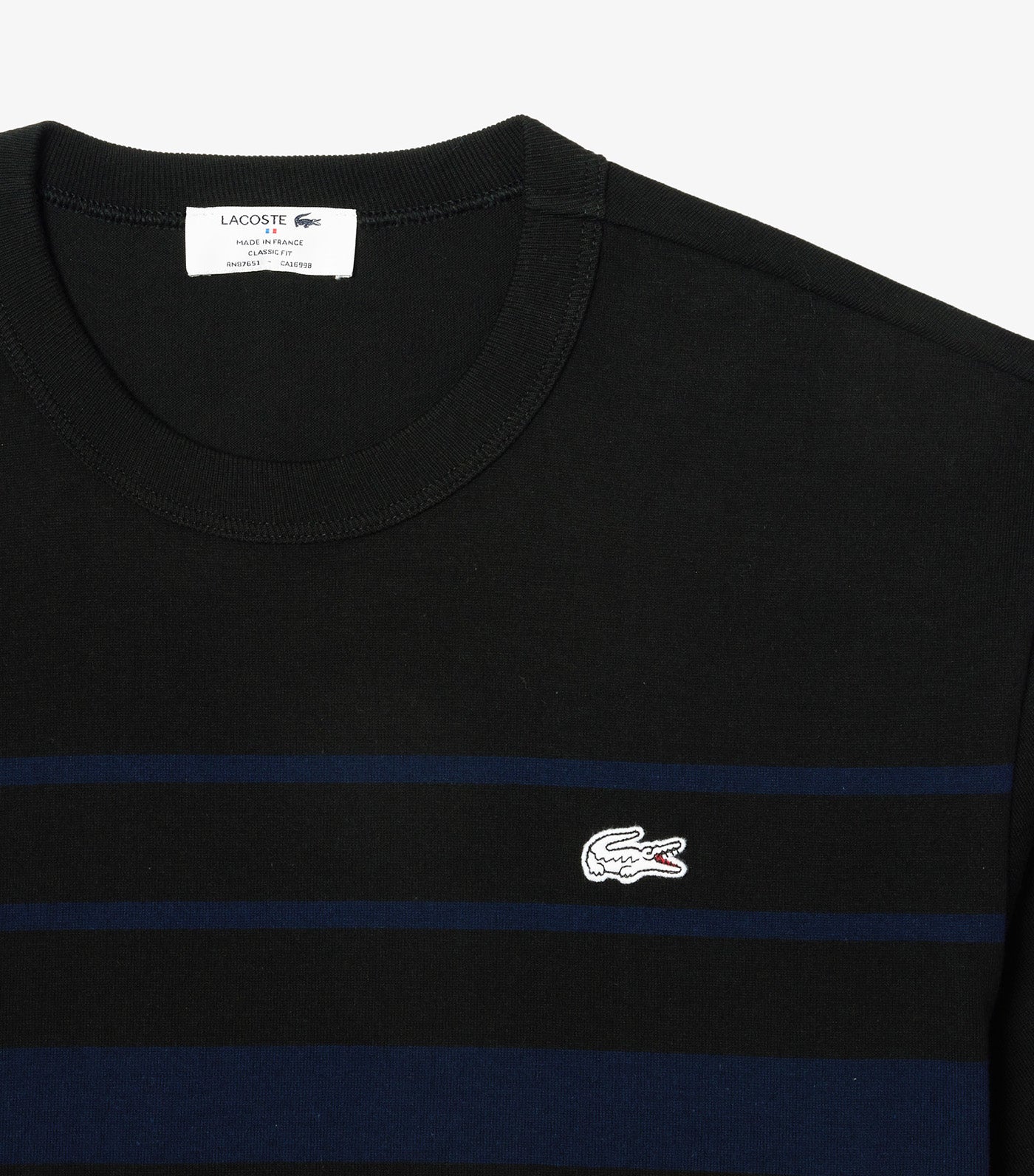 French Made Striped Jersey T-Shirt Navy Blue/Black