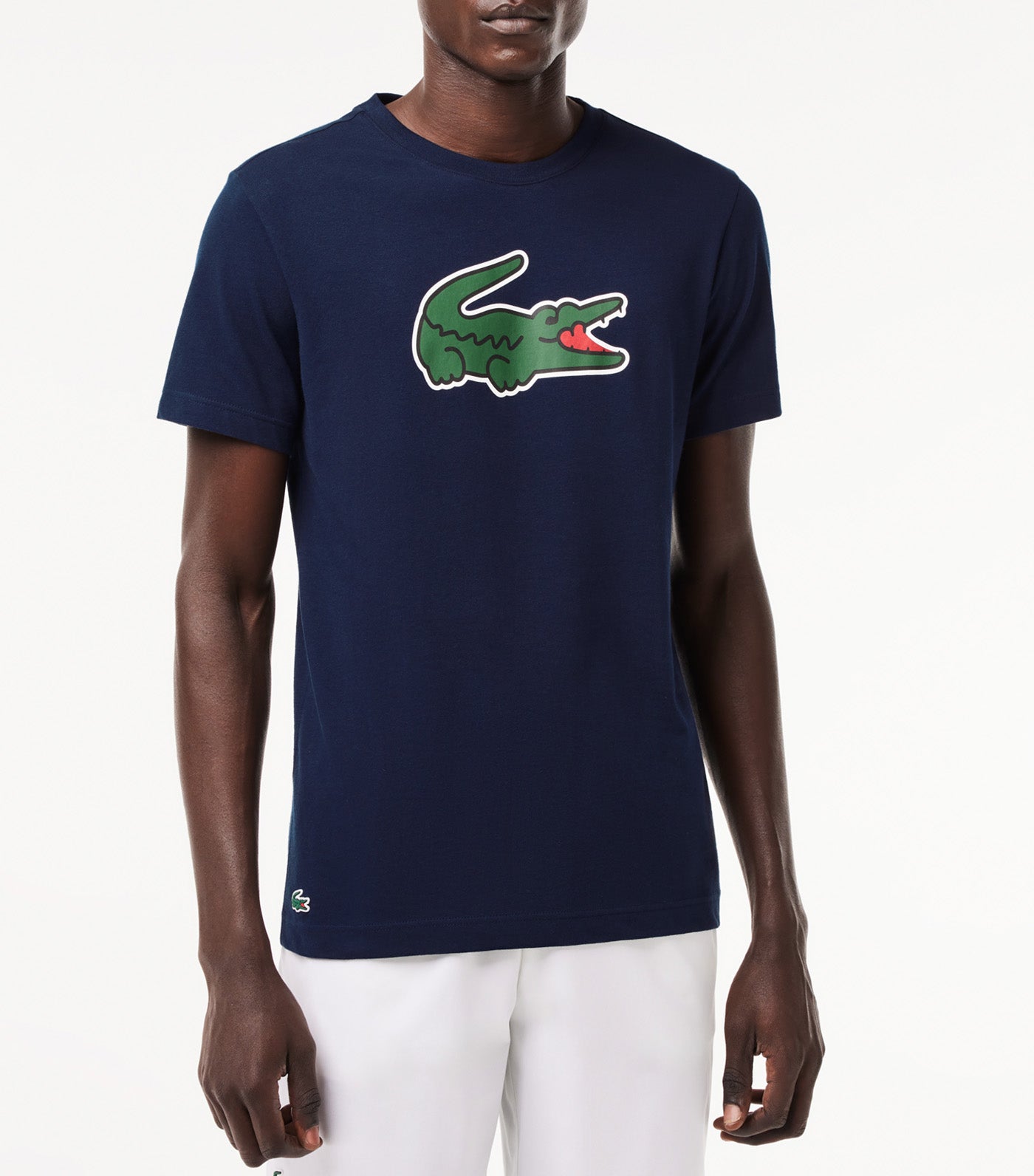 Sport Ultra-Dry Croc Print T-Shirt Navy Blue/Green-White