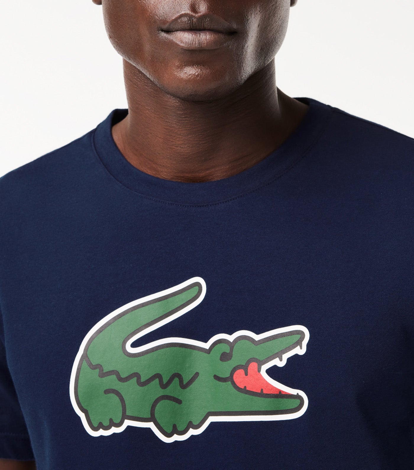 Sport Ultra-Dry Croc Print T-Shirt Navy Blue/Green-White