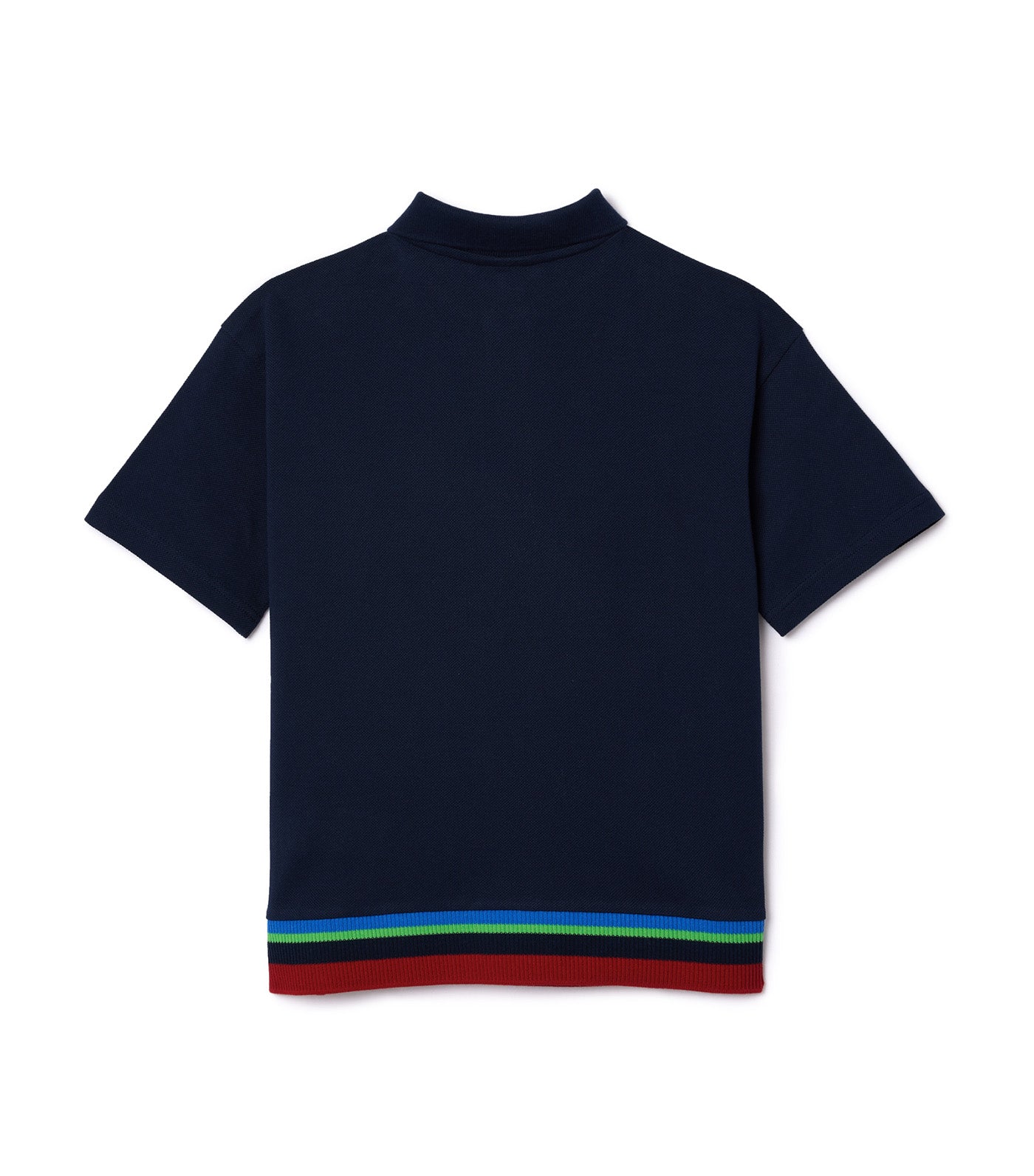 Contrast Stripe Piqué Polo Shirt Navy Blue