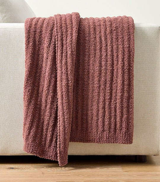 Cozy Ribbed Throw Blanket