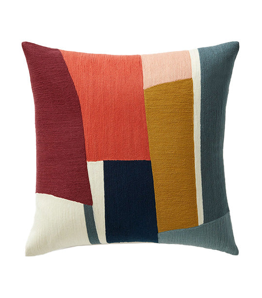 Crewel Geo Pieces Pillow Cover 20x20 inches