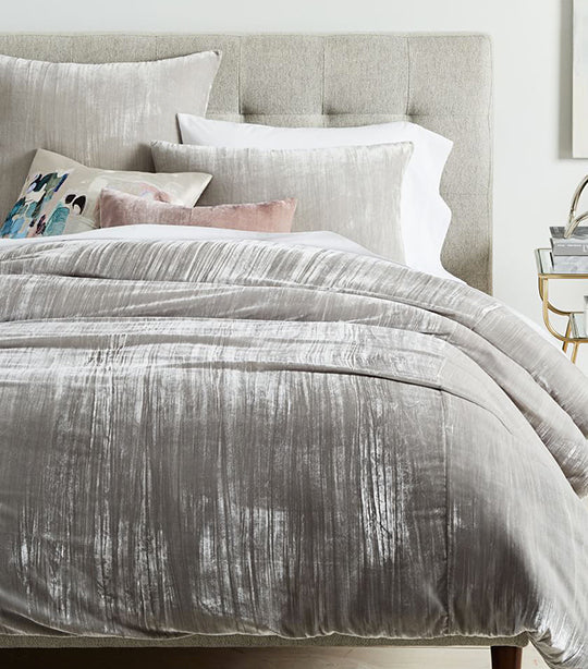 Deals West Elm Crinkle Velvet Duvet Cover queen size