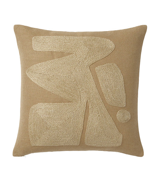 Embroidered Modern Abstract Pillow Cover 20x20 Inches