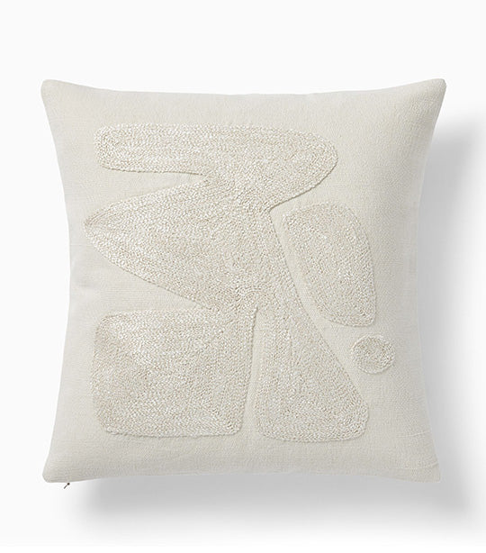 Embroidered Modern Abstract Pillow Cover 20x20 Inches