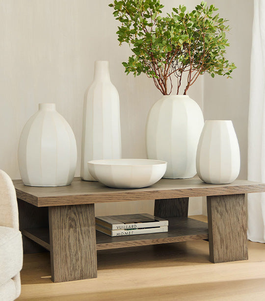 Veda Ceramic Vases - White