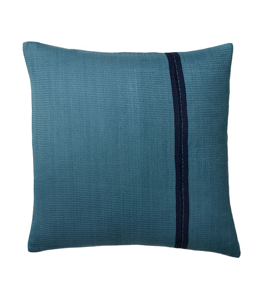 Silk Mono Stripe Pillow Cover - Ocean, 24x24 inches