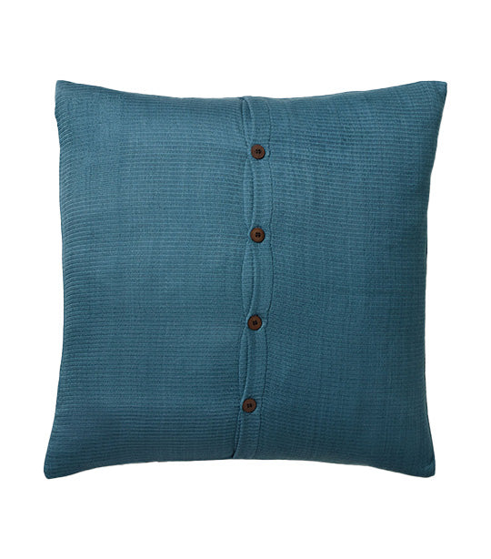 Silk Mono Stripe Pillow Cover - Ocean, 24x24 Inches