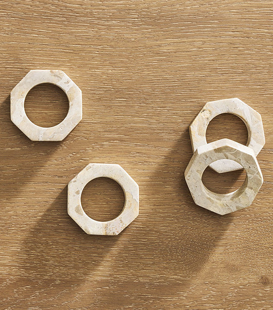 Octagonal Stone Napkin Rings