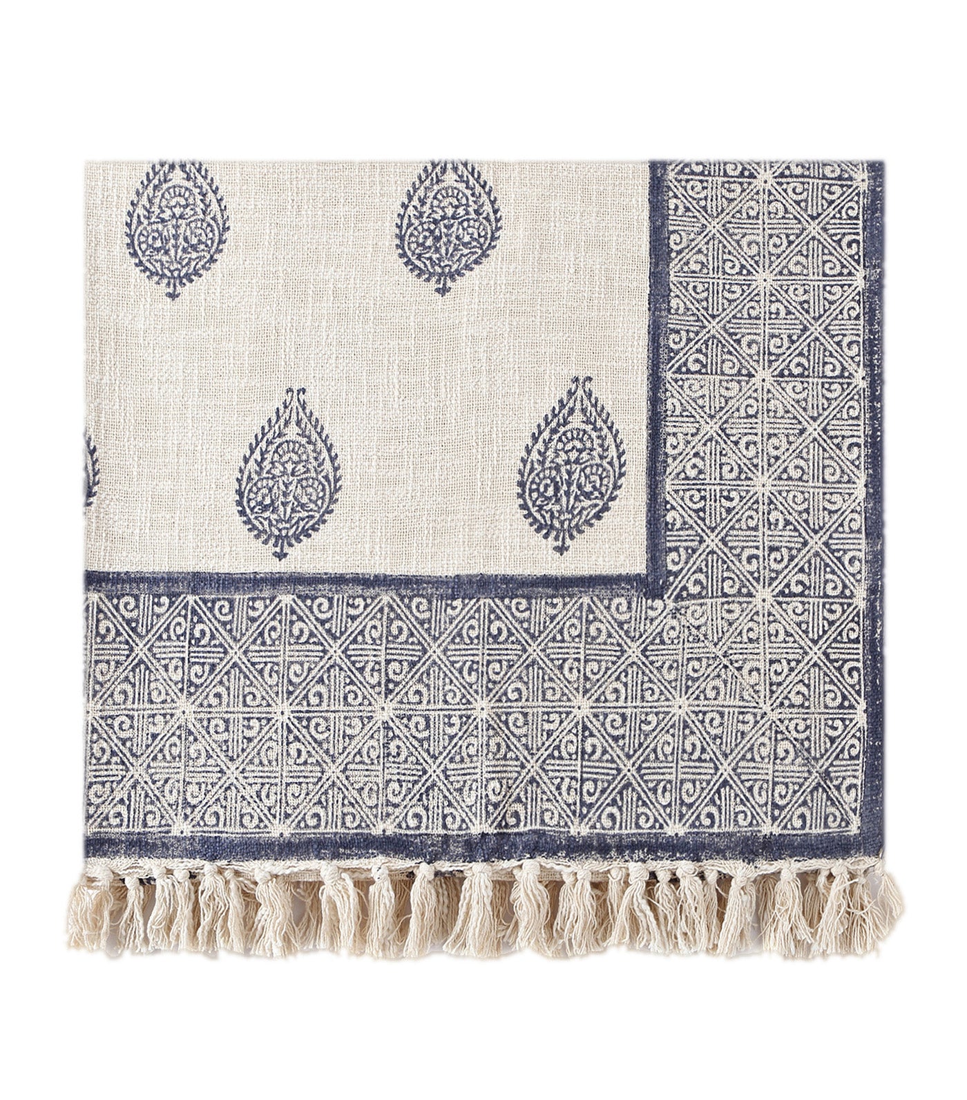 Cotton Block-Printed Couch Throw