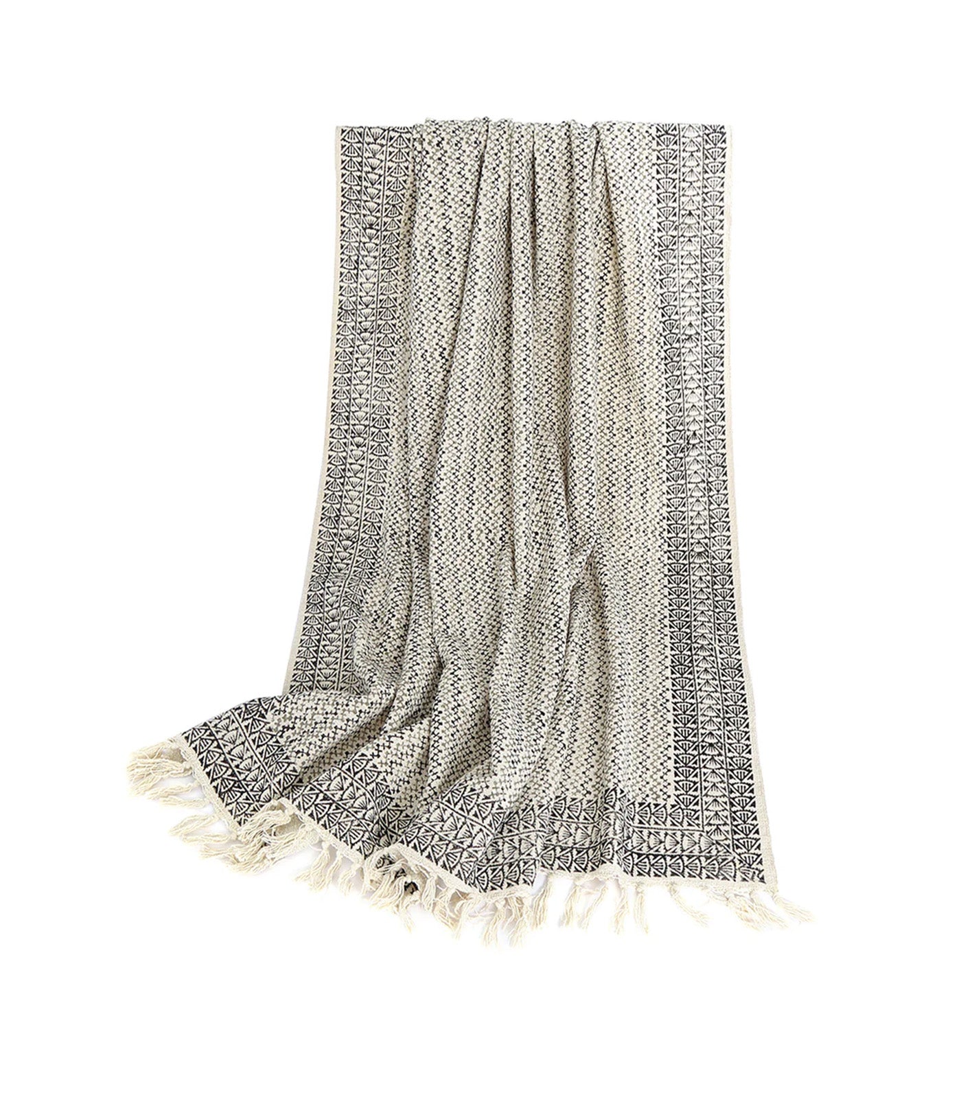 Cotton Block-Printed Couch Throw