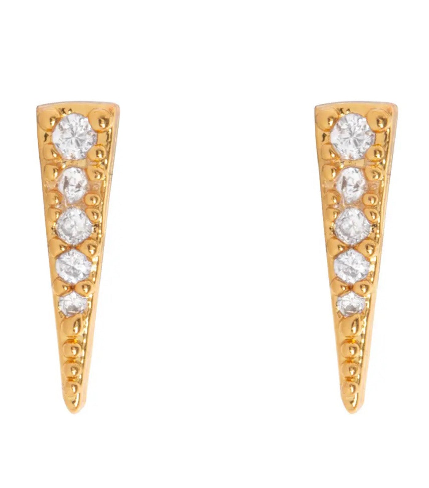 Eliza Spike Crystal Ear Star Stud Earrings Gold