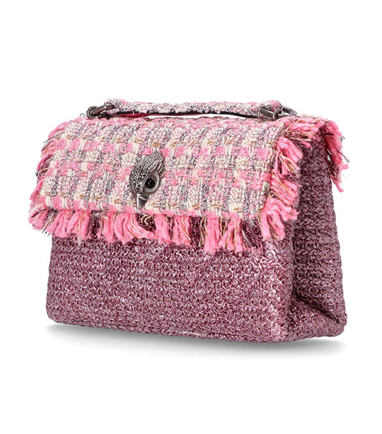 Raffia Medium Kensington Bag Pink Combo