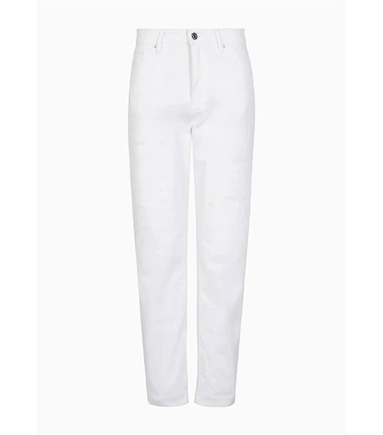 J06 Boyfriend Fit White Denim Jeans