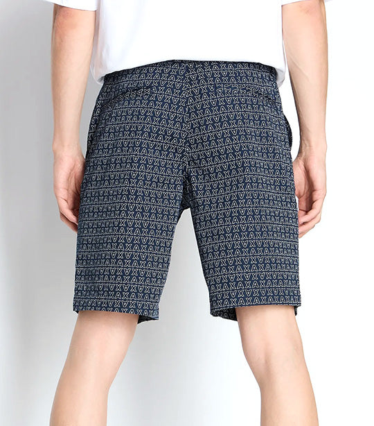 Stretch Cotton Twill AO Checkered Logo Shorts