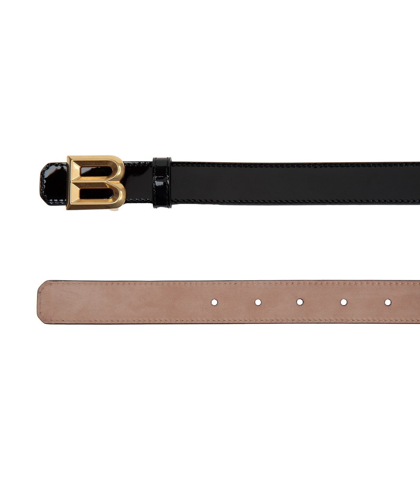B Bold 25mm Leather Belt Black