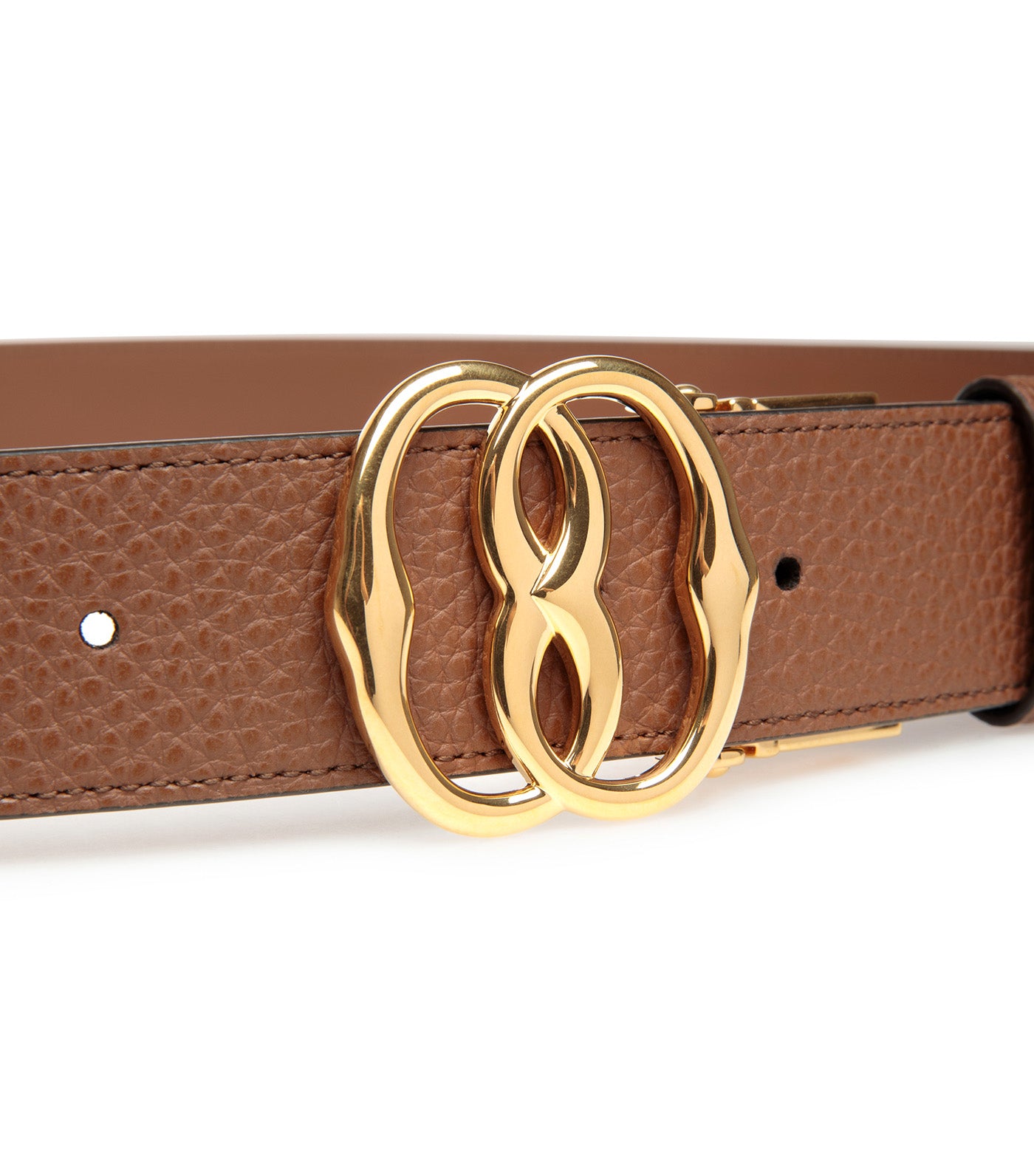 Emblem 35mm Leather Belt Brown