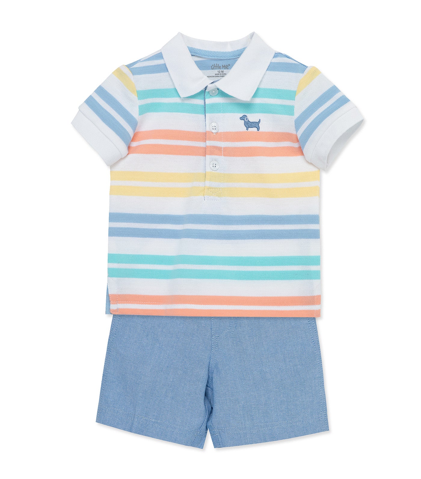 Polo Short Set Stripe Puppy