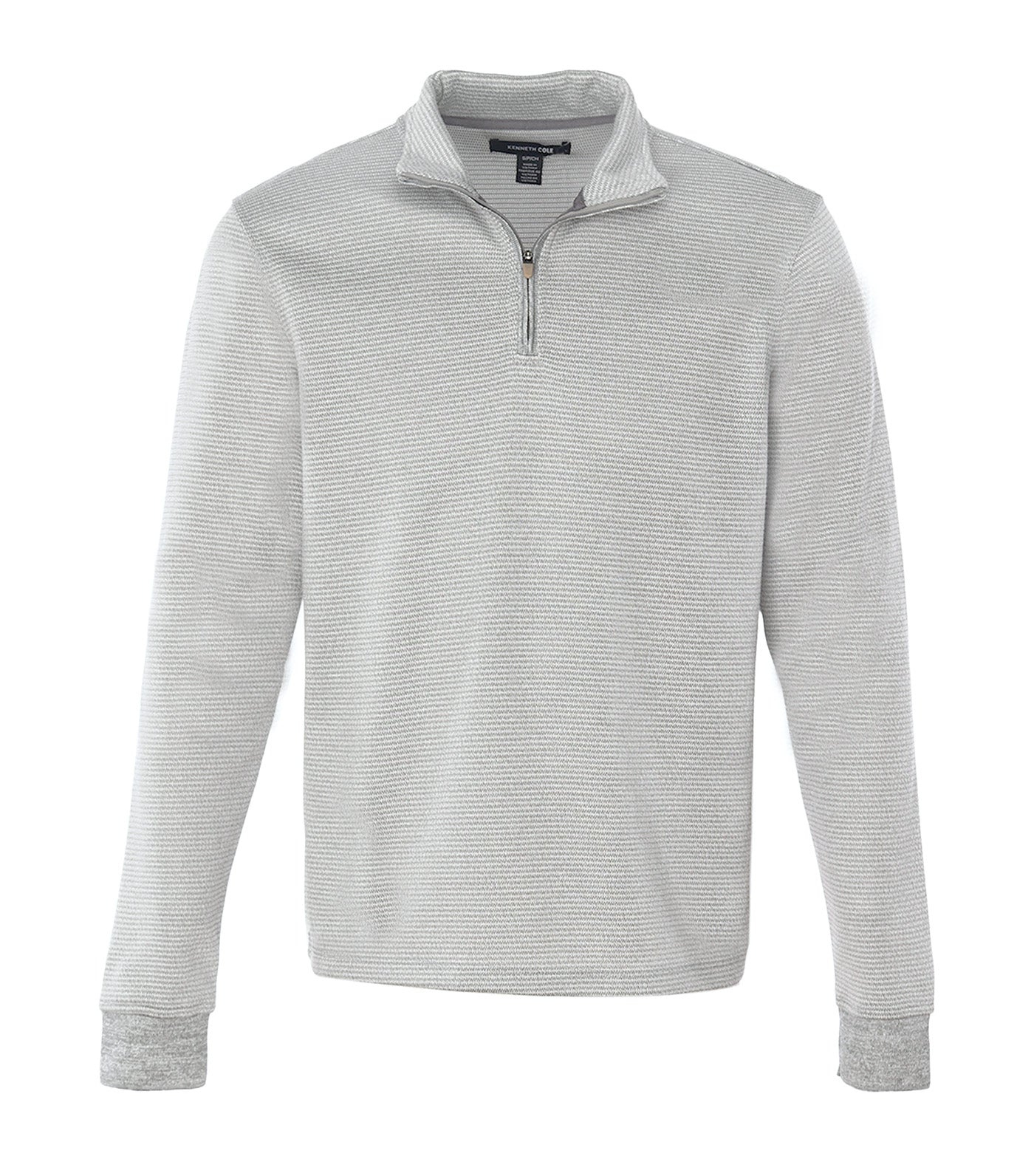Quarter Zip-Up with Rib Detail Gray