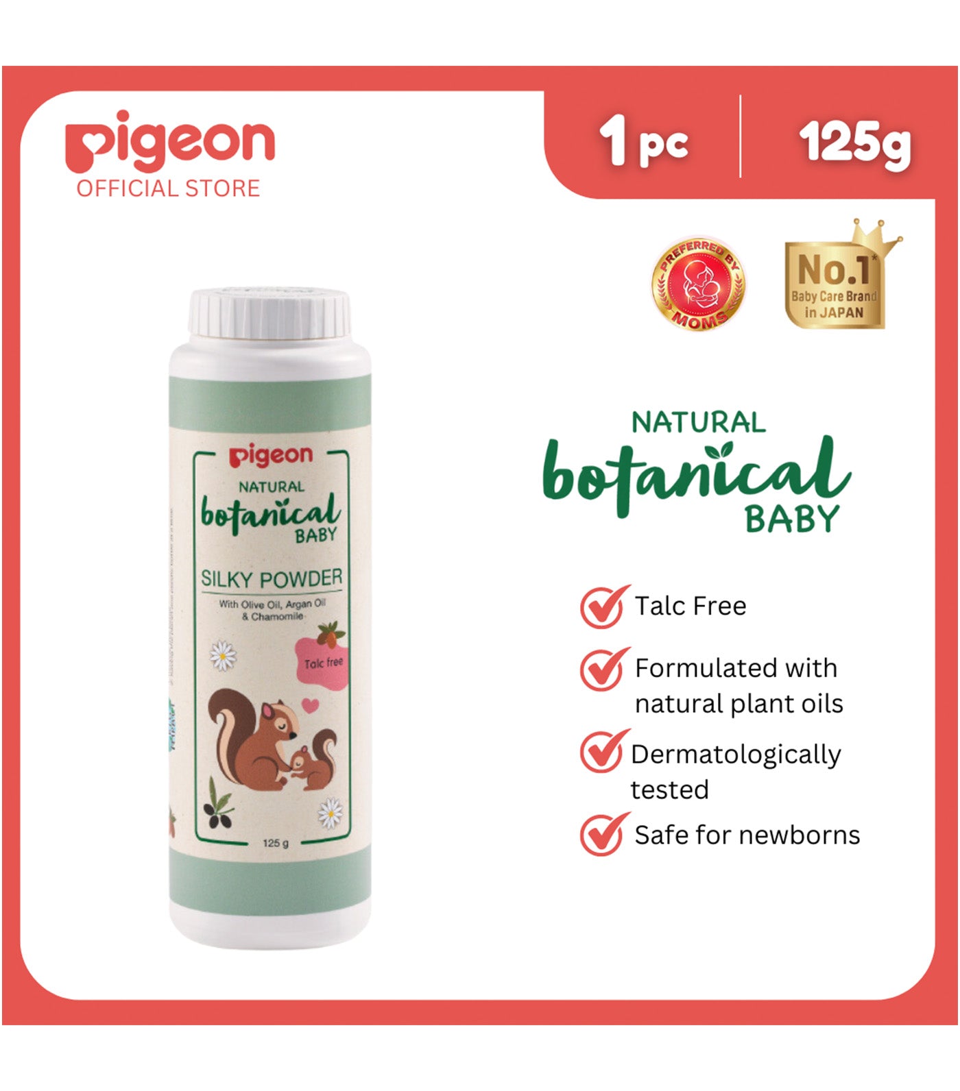 Natural Botanical Baby Silky Powder 125g