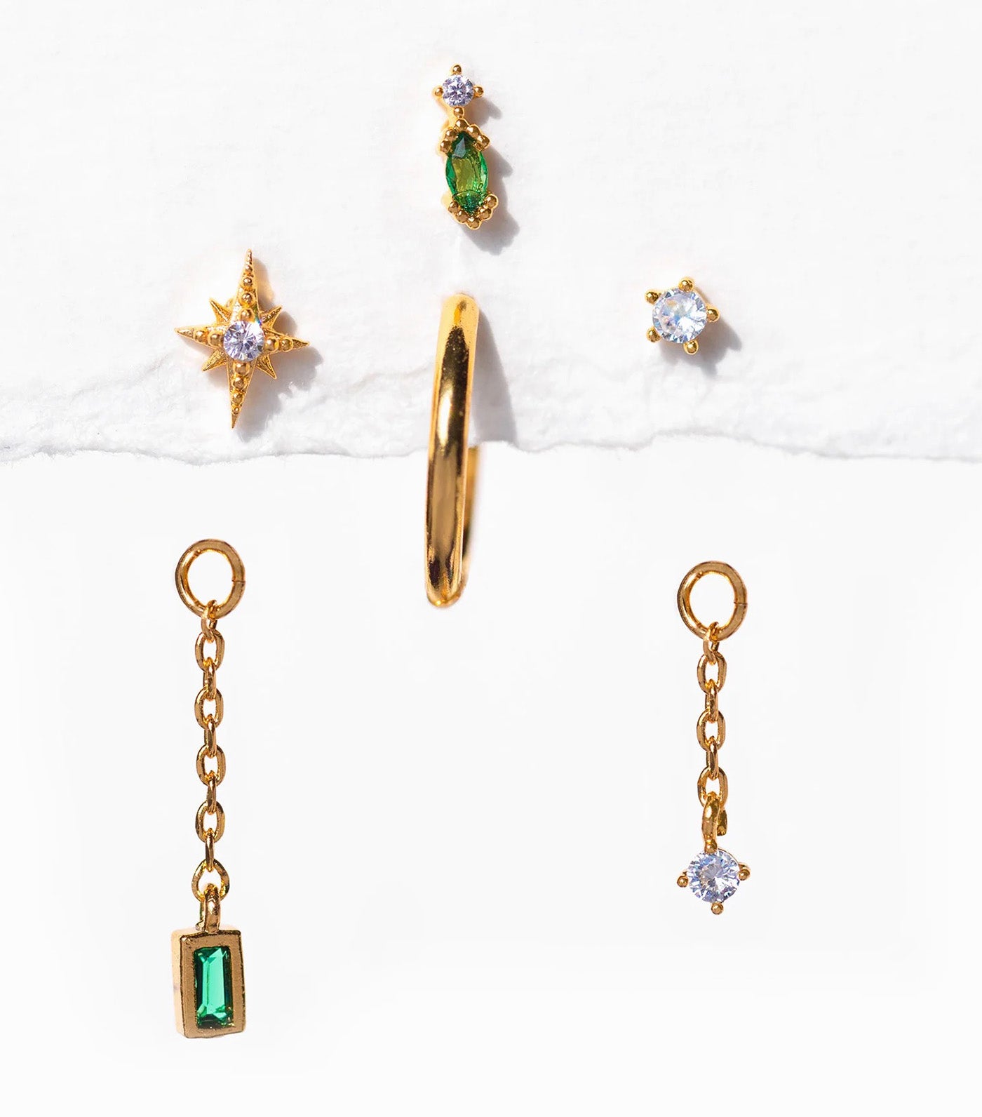 Emerald Dreamscape Earring Set