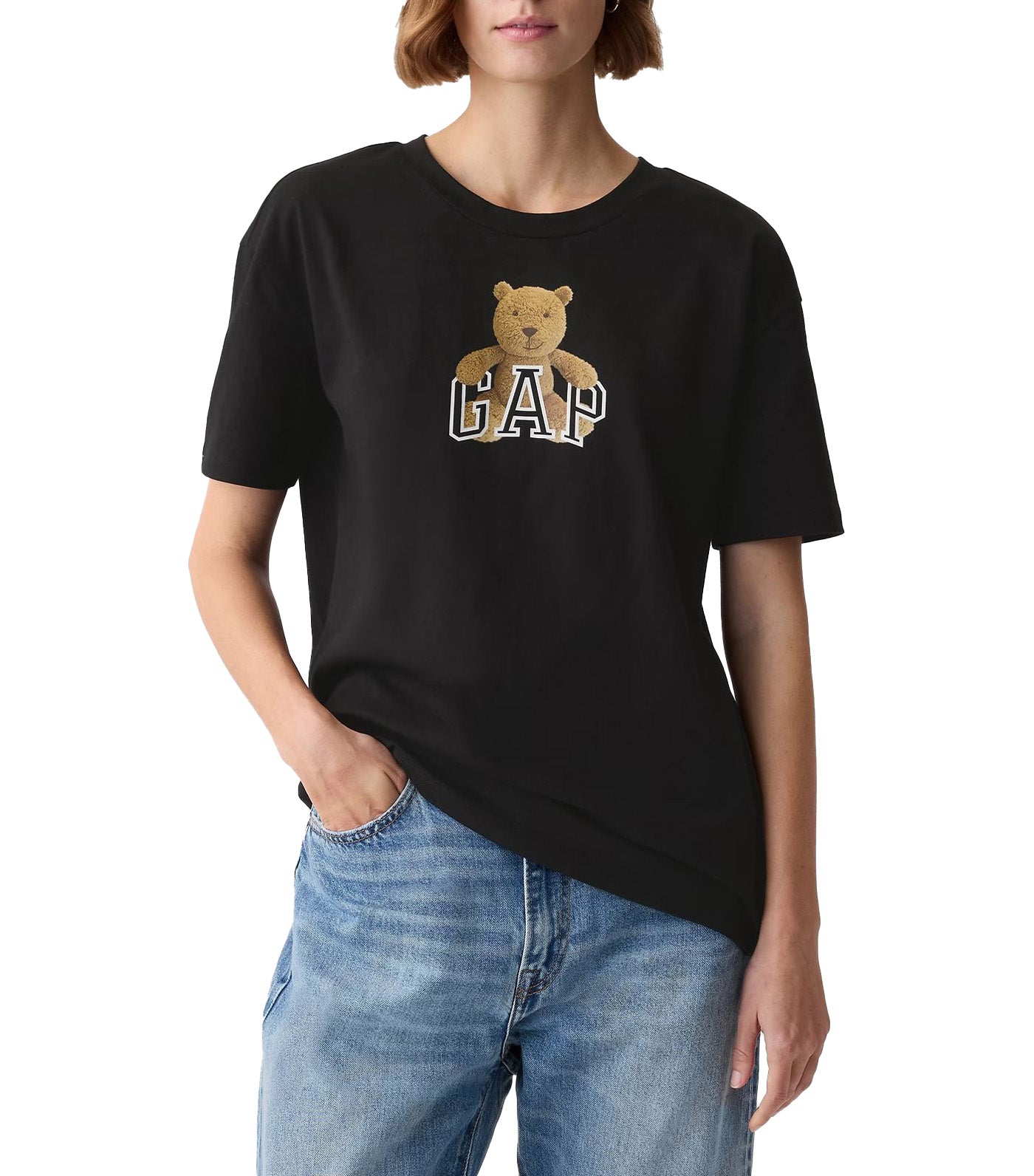 Organic Cotton Brannan Bear Logo Graphic T-Shirt Black