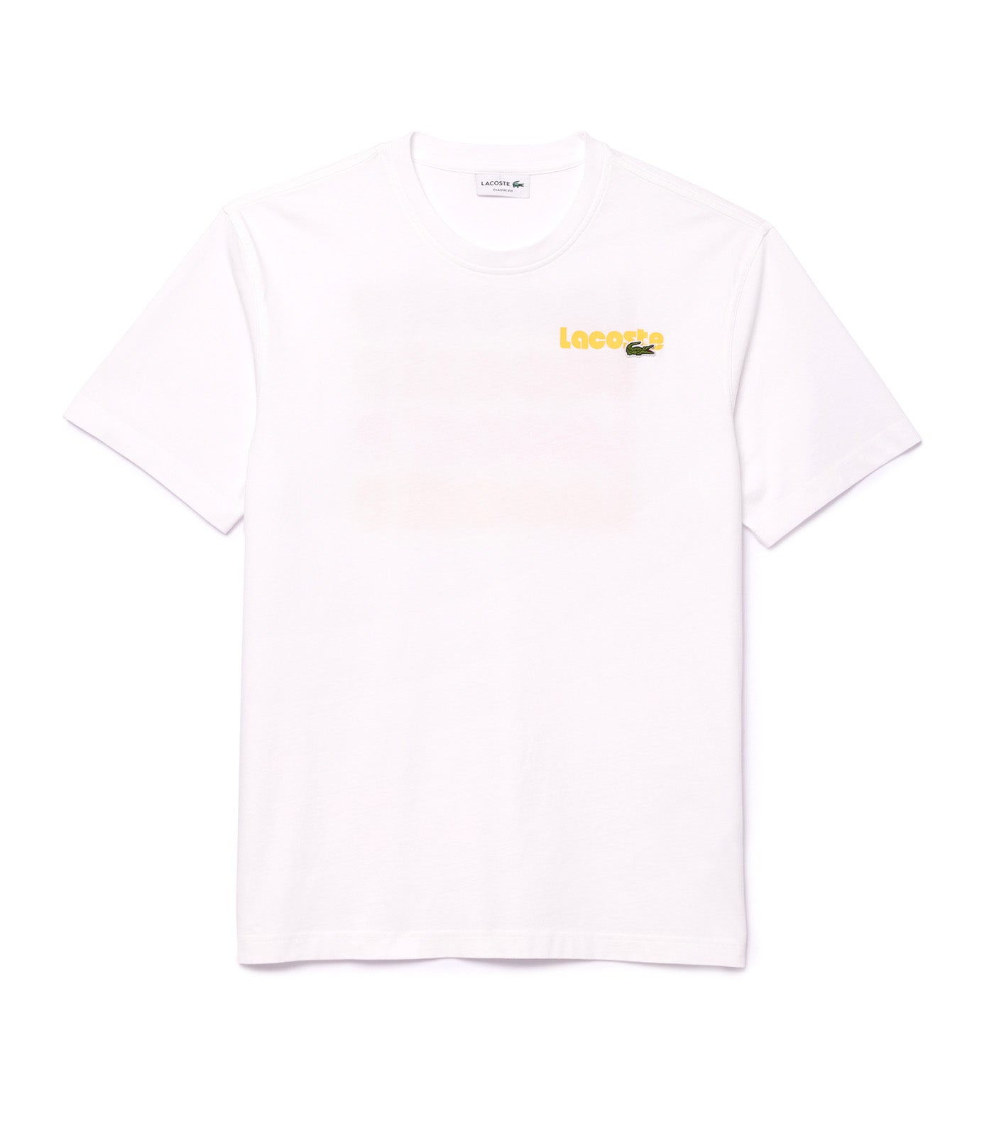 Washed Effect Ombré Lacoste Print T-Shirt White