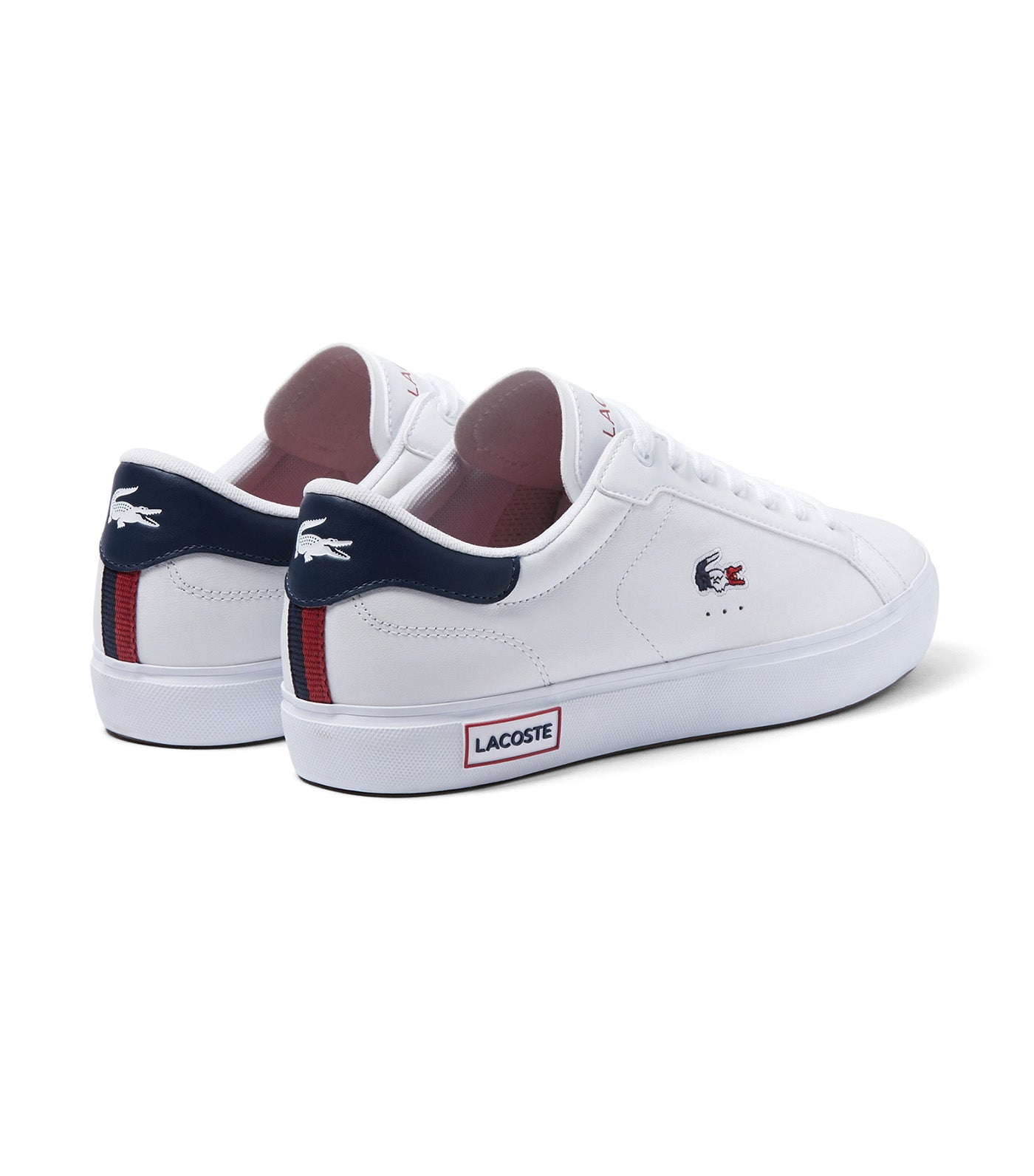 Women's Powercourt Leather Tricolor Trainers White/Navy/Red