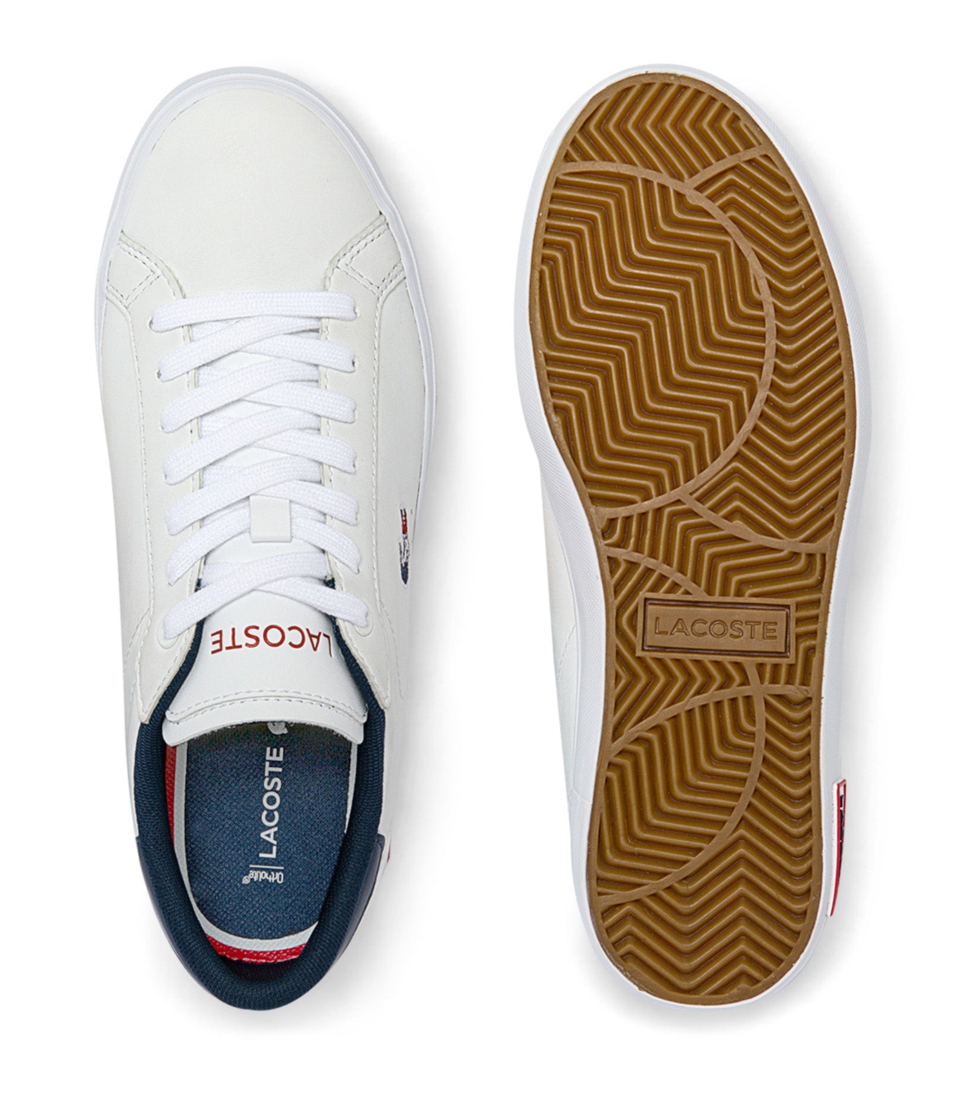 Women's Powercourt Leather Tricolor Trainers White/Navy/Red