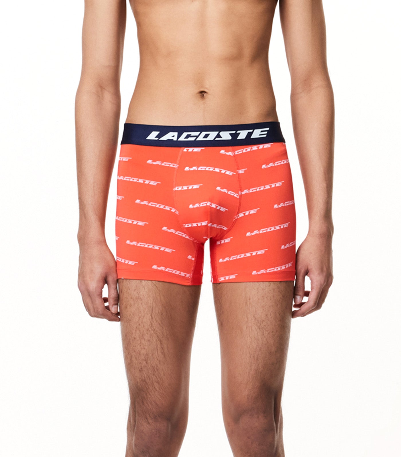 Men’s 3-Pack Lacoste Microfiber Print Trunks Navy Blue/White-Watermelon