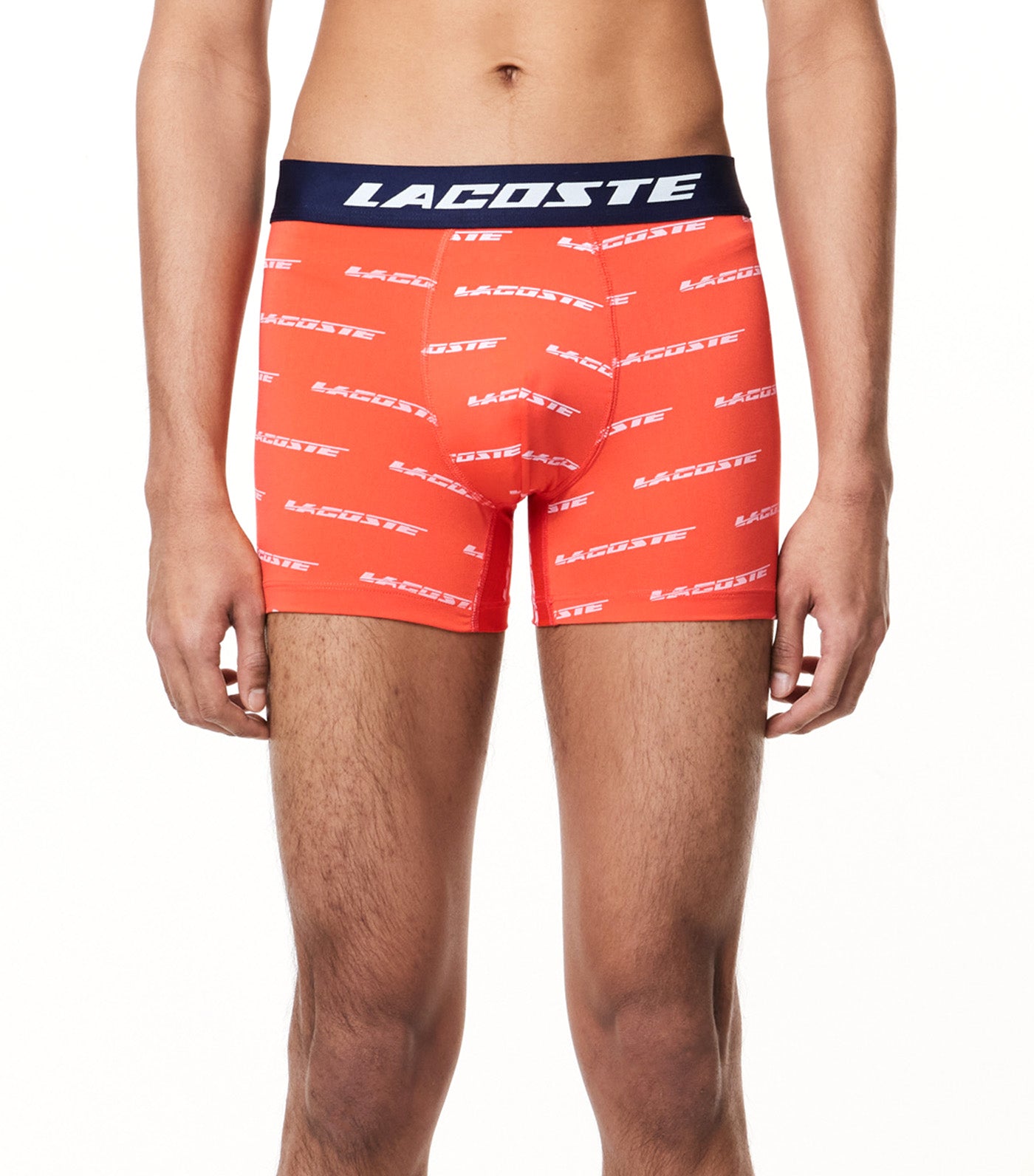 Men’s 3-Pack Lacoste Microfiber Print Trunks Navy Blue/White-Watermelon