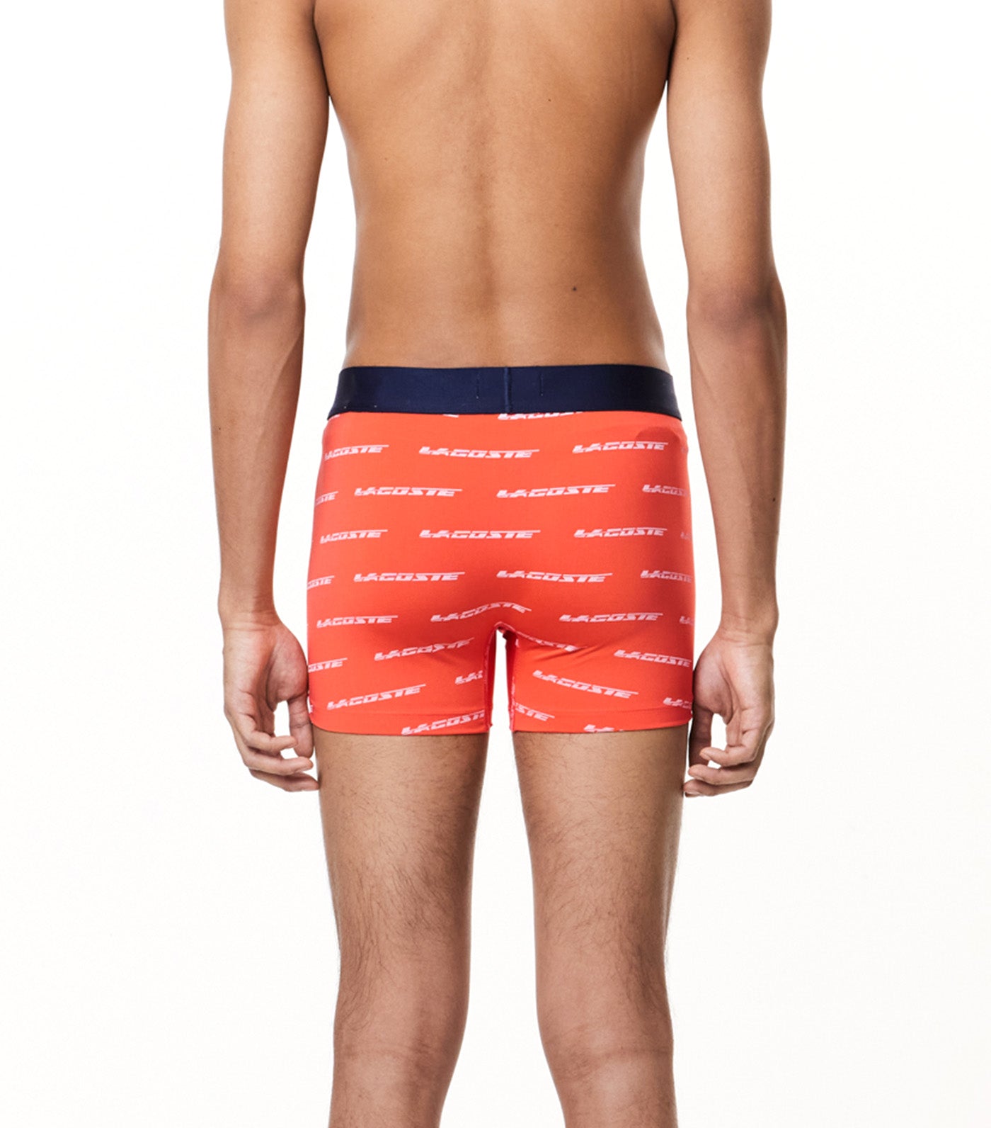 Men’s 3-Pack Lacoste Microfiber Print Trunks Navy Blue/White-Watermelon