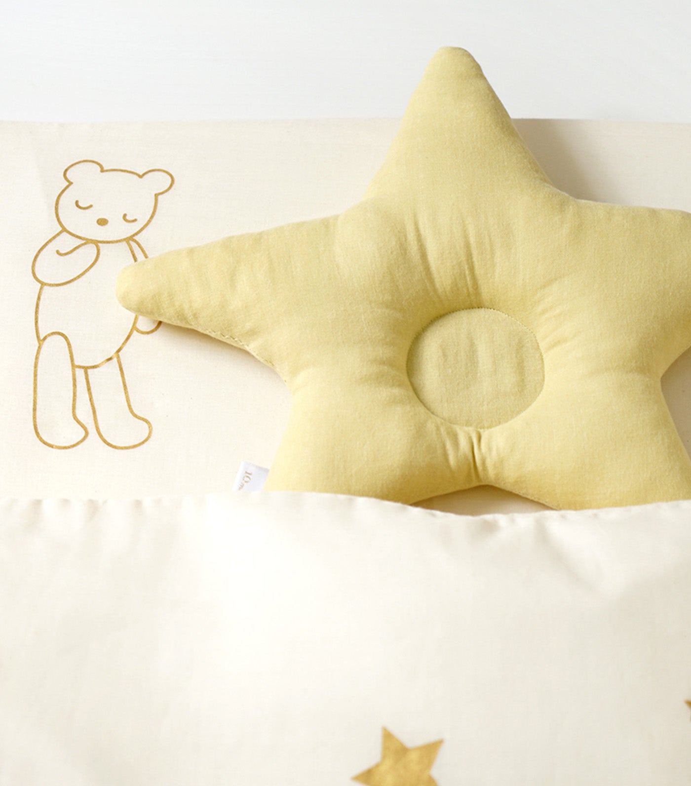 Nommoc Mini Fitted Sheet by 10mois Goodnight Bear Cream