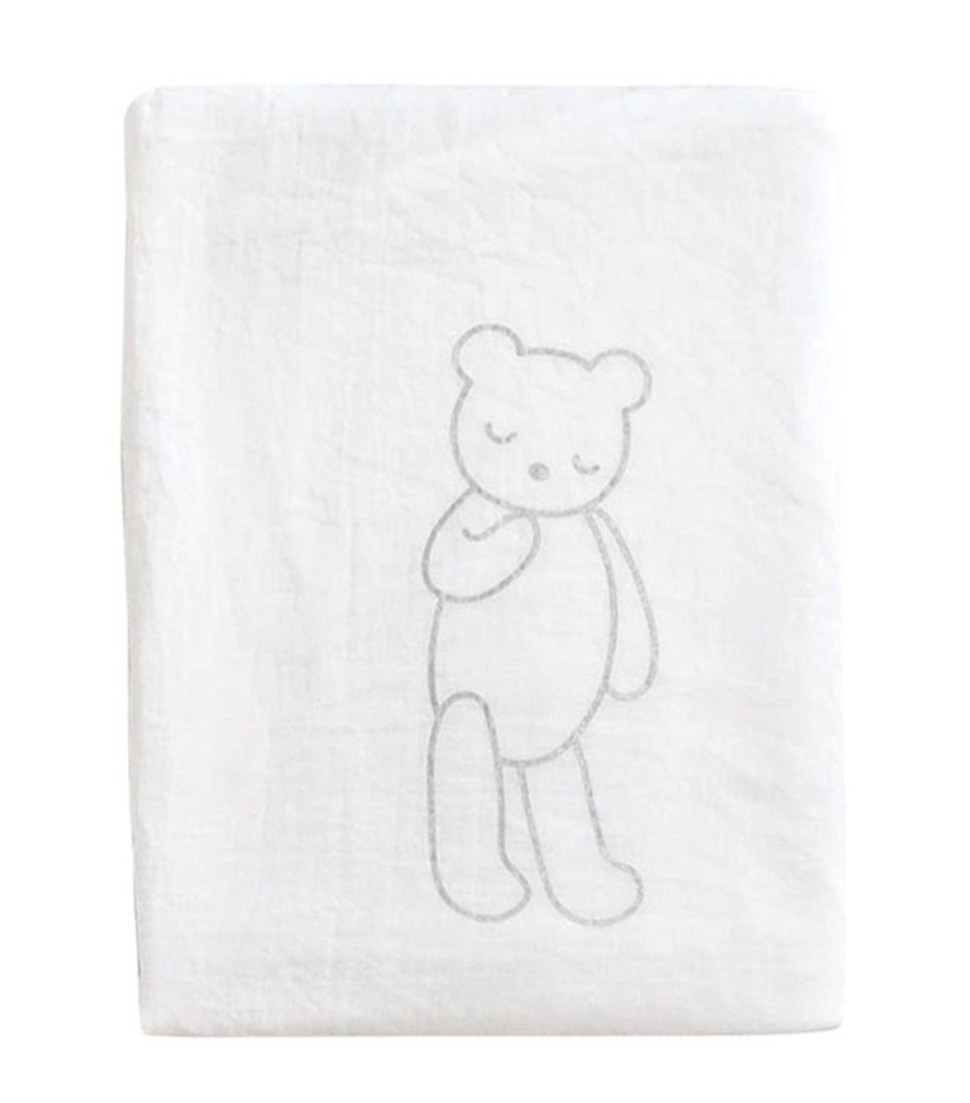 Nommoc Mini Fitted Sheet by 10mois Goodnight Bear White