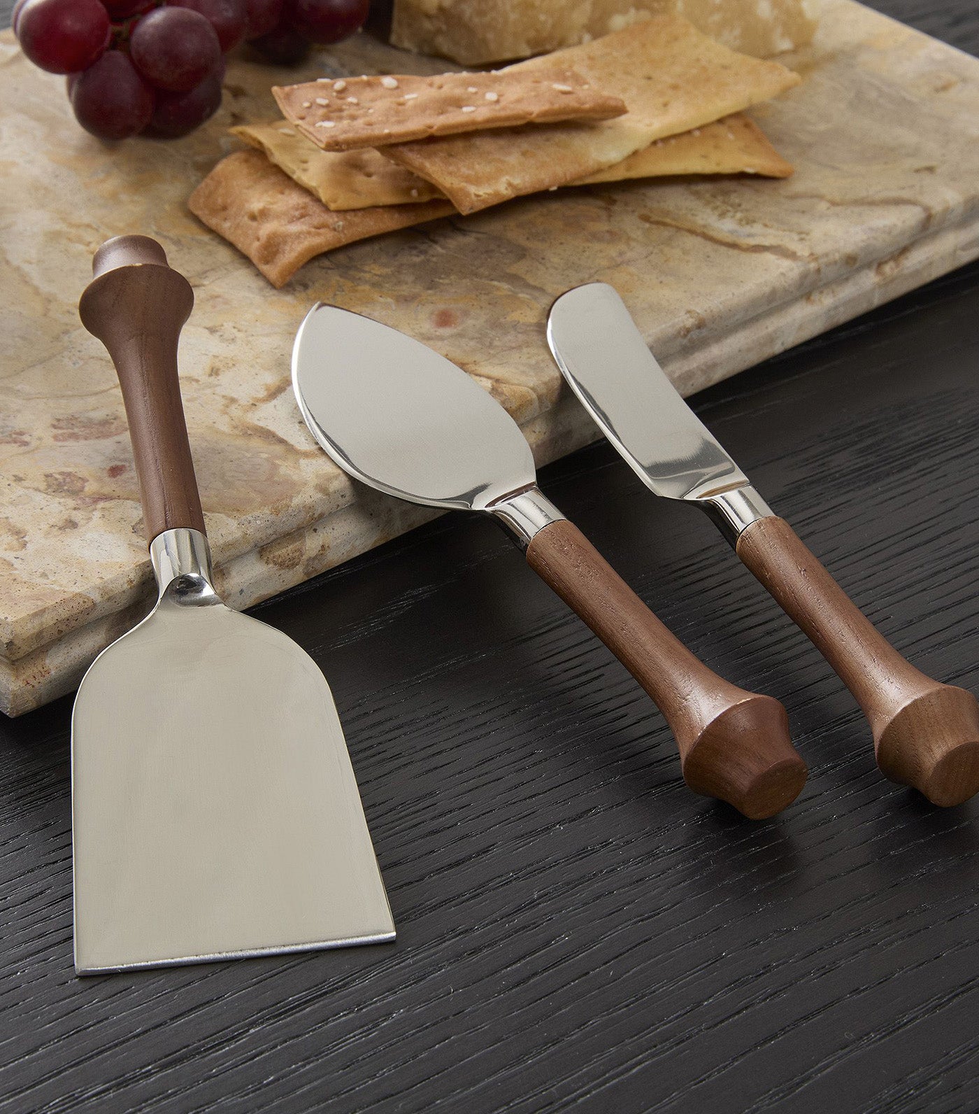 Tira Wood & Metal Cheese Knives (Set of 3)