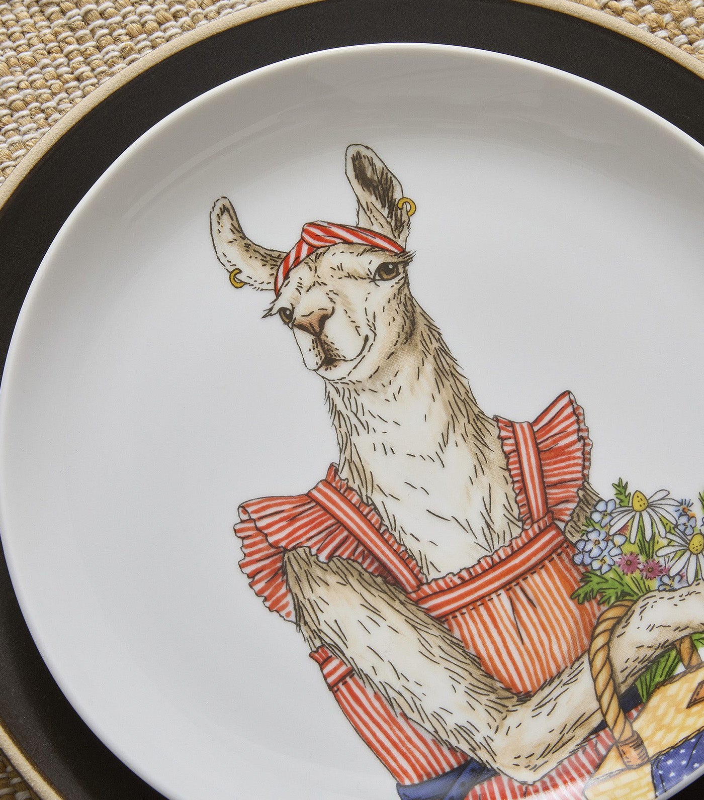 Dapper Animal Preppy Americana Salad Plates Llama