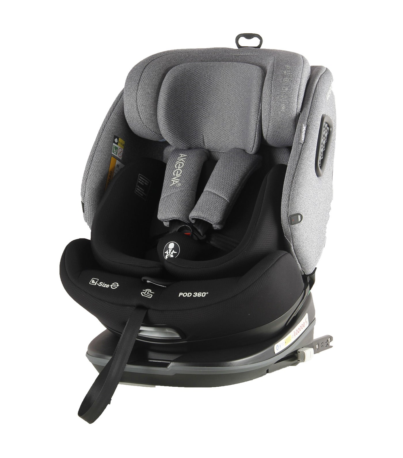 Pod 360 Rotate Isofix Carseat with Latch and Cocoon Protection with ICC Gray