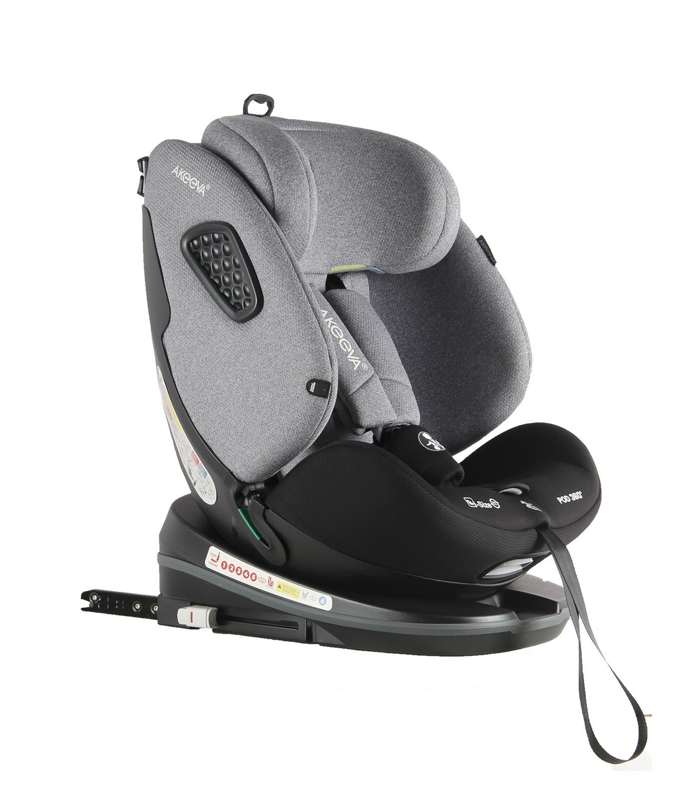 Pod 360 Rotate Isofix Carseat with Latch and Cocoon Protection with ICC Gray