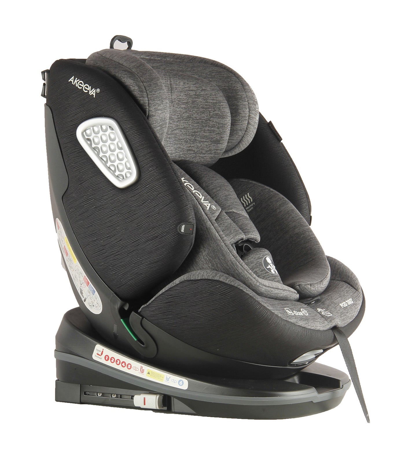 Pod 360 Rotate Isofix Carseat with Latch and Cocoon Protection with ICC Black