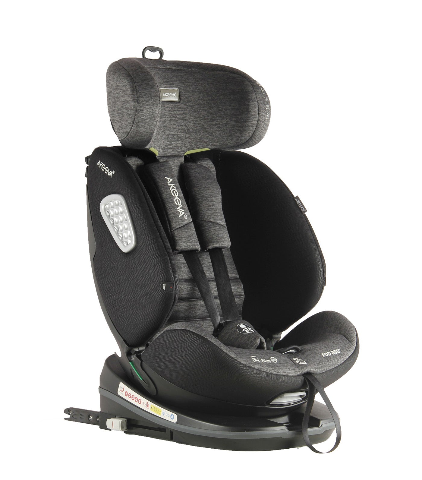 Pod 360 Rotate Isofix Carseat with Latch and Cocoon Protection with ICC Black