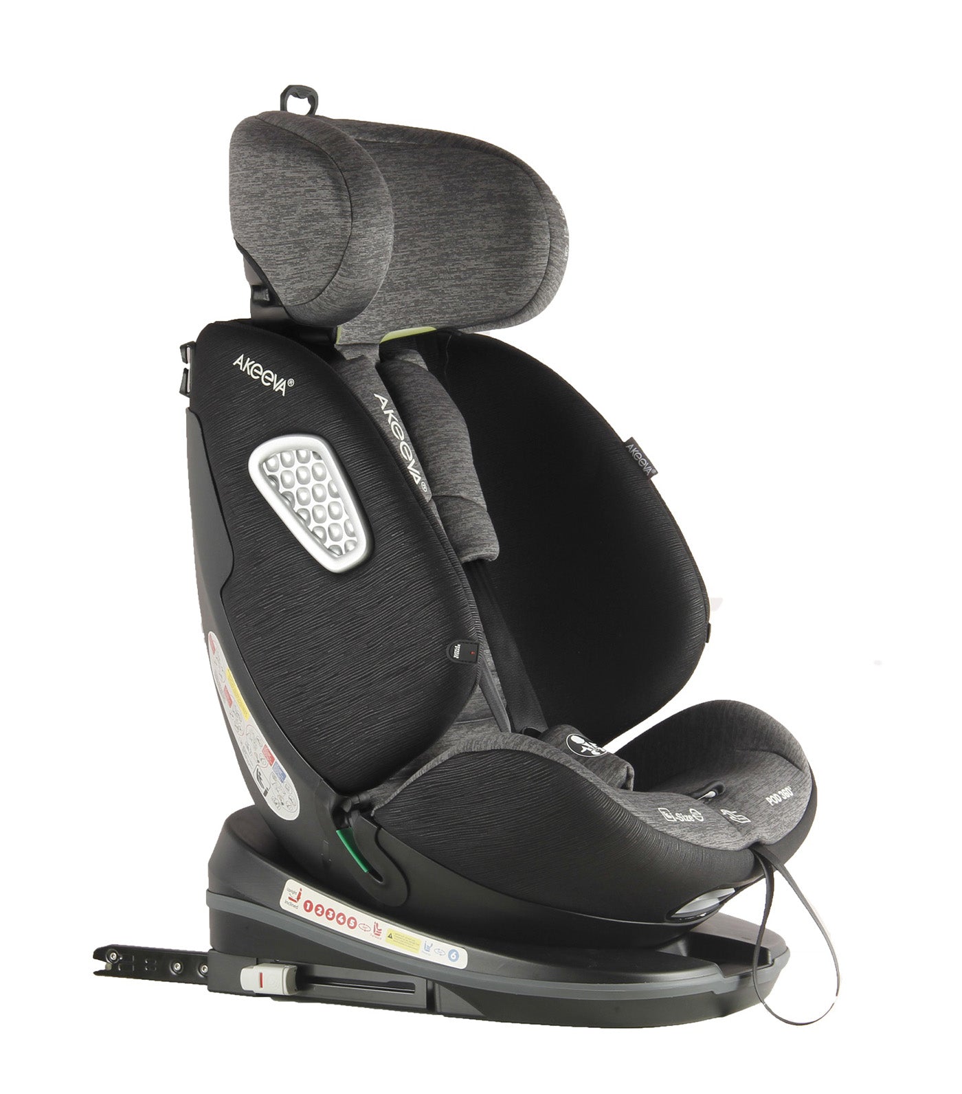 Pod 360 Rotate Isofix Carseat with Latch and Cocoon Protection with ICC Black