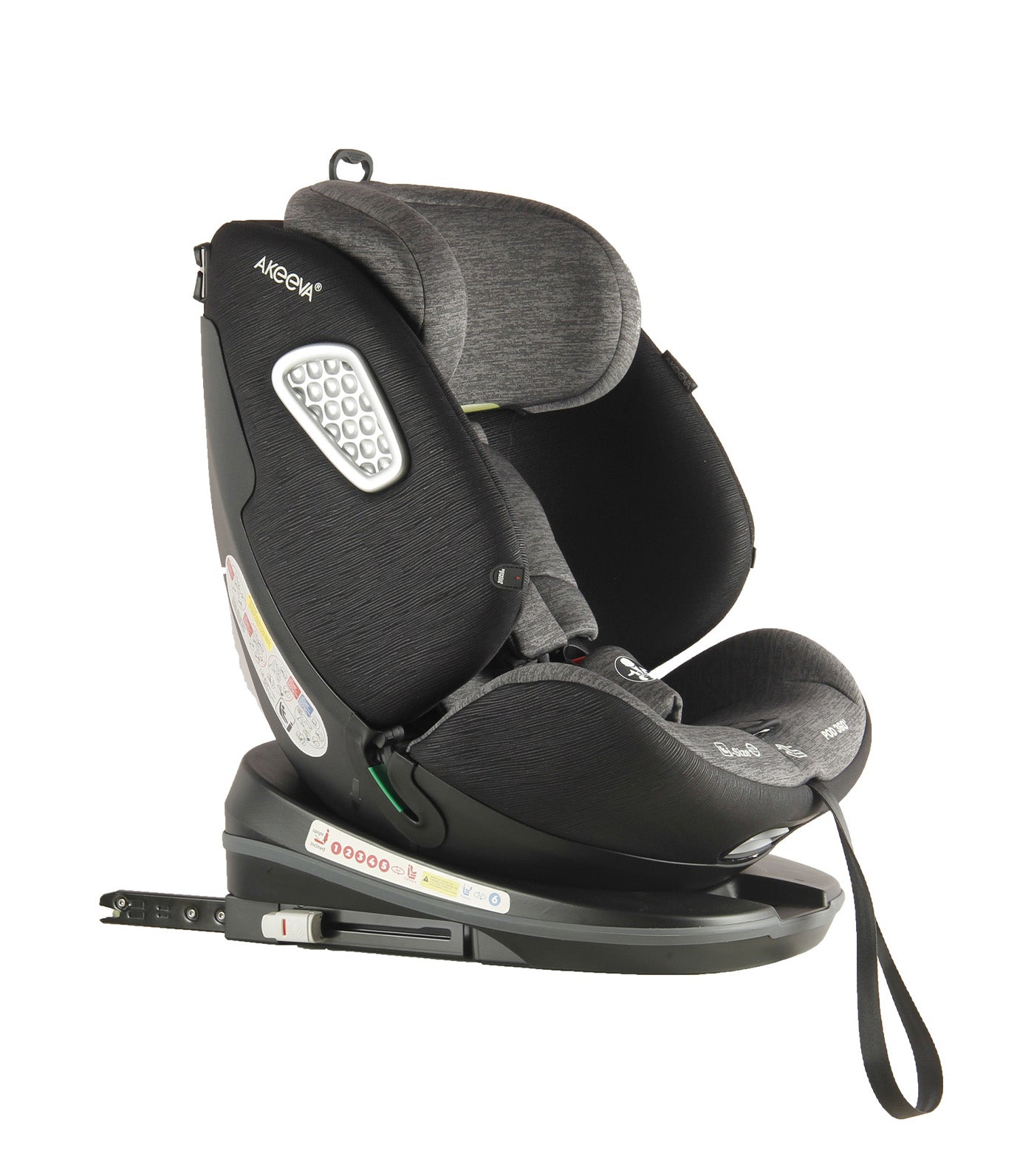 Pod 360 Rotate Isofix Carseat with Latch and Cocoon Protection with ICC Black