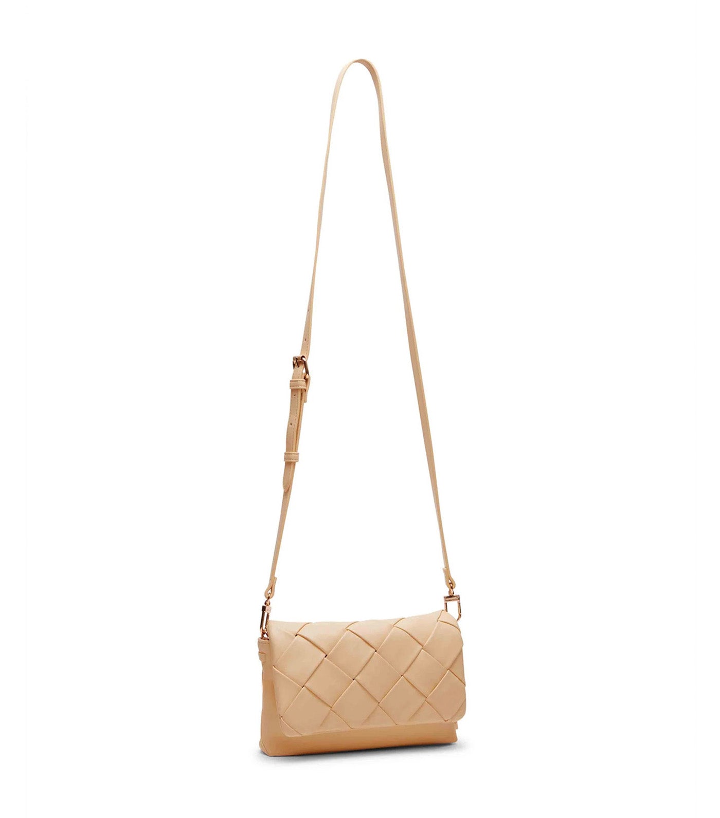 Smooth Woven Flap Crossbody Yellow