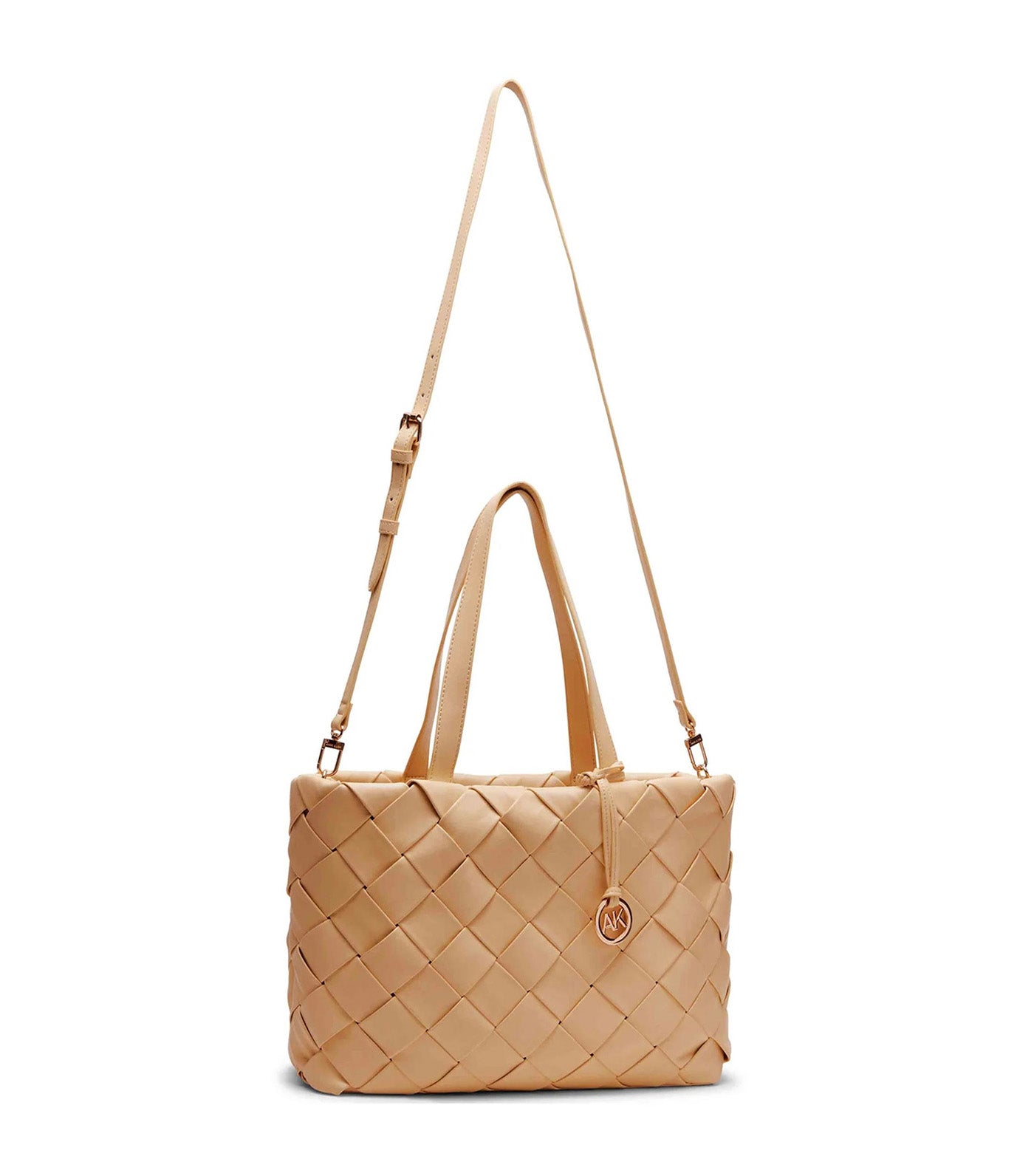 Smooth Woven Tote with Pouch Yellow