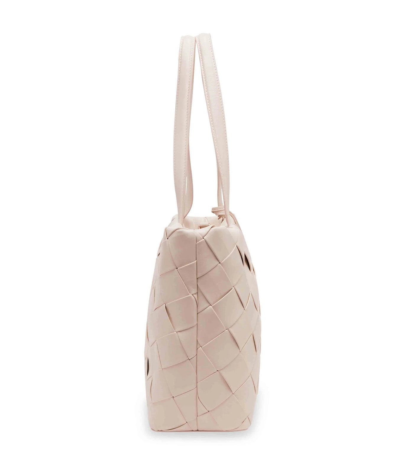 Smooth Woven Tote with Pouch White