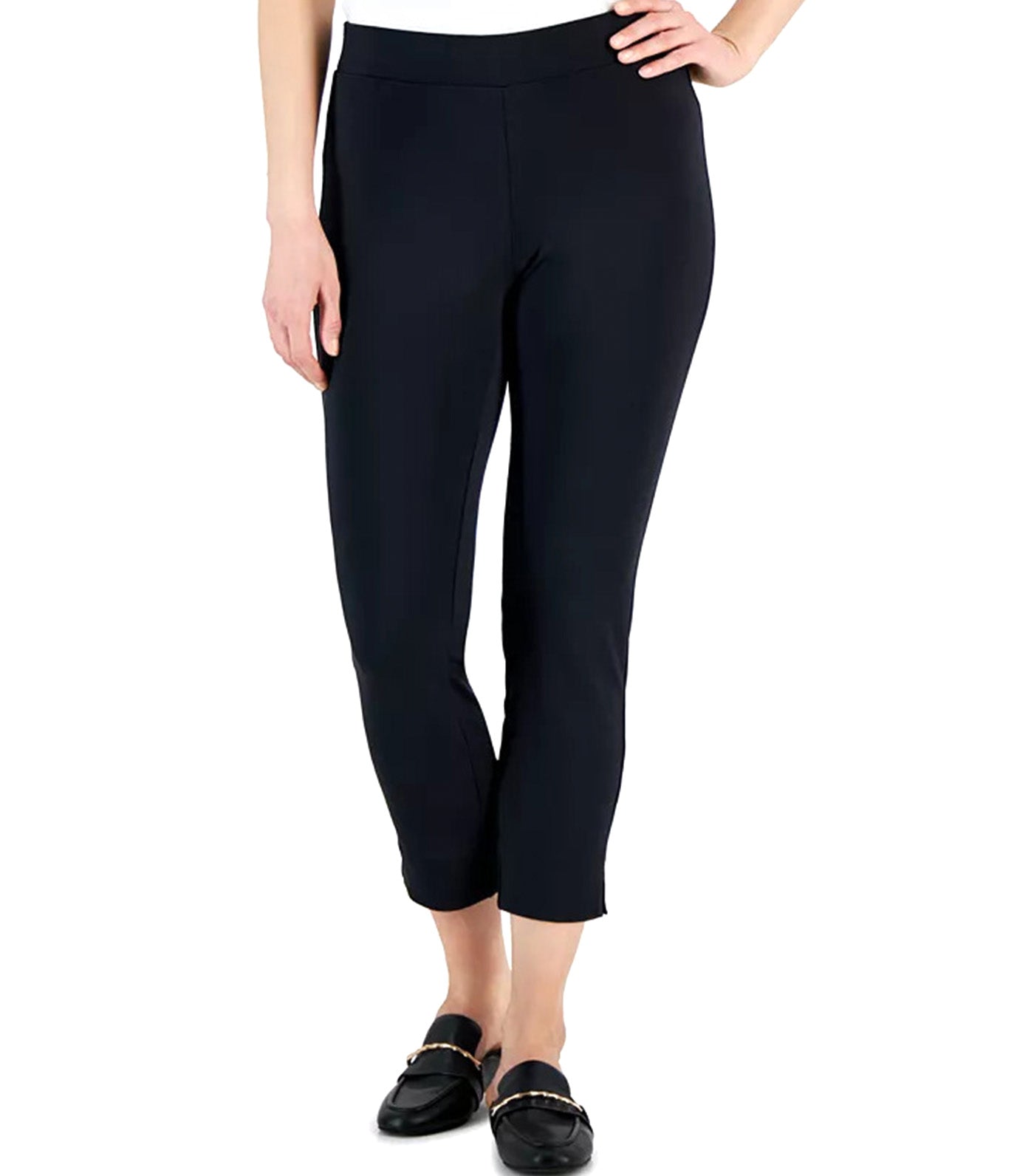 Anne Klein Pull On Cropped Slim Leg Pants Anne Black Rustan s